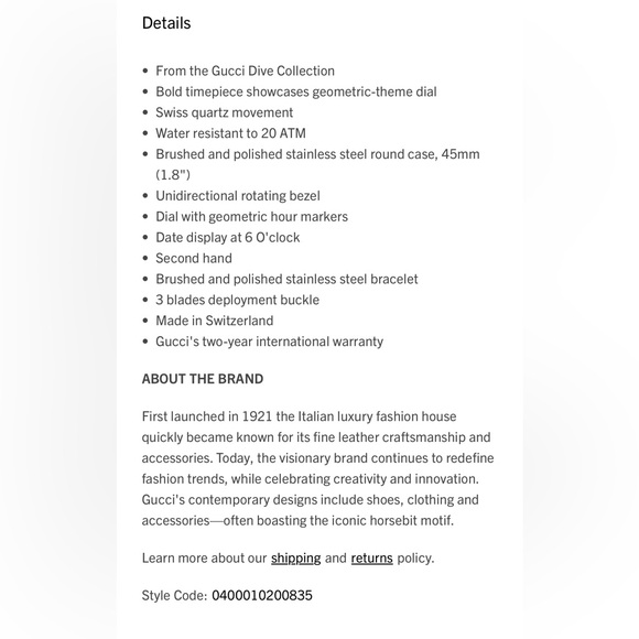 Gucci Dive Stainless Steel Black Dial Quartz Diver's YA136221 200M Watch NEW - Picture 4 of 8